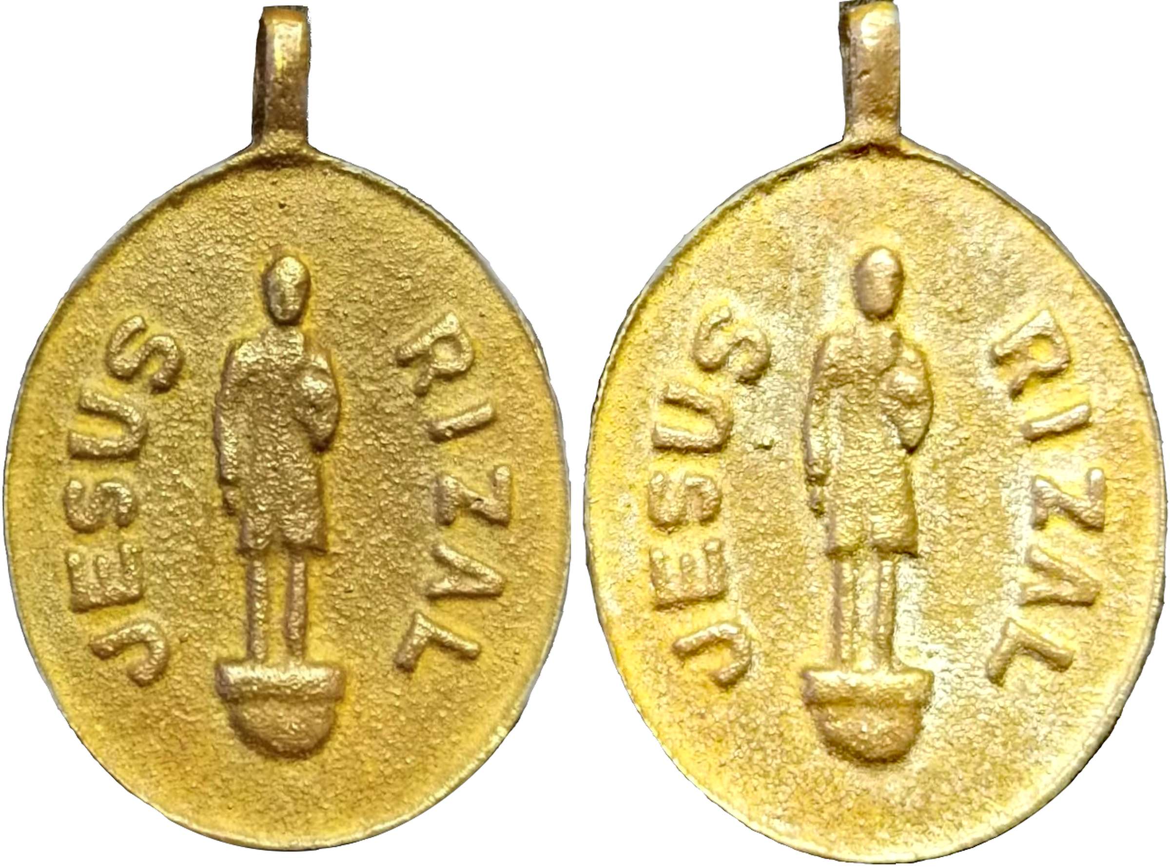 1970's Jesus Rizal Anting-anting Medal Small Brass Front