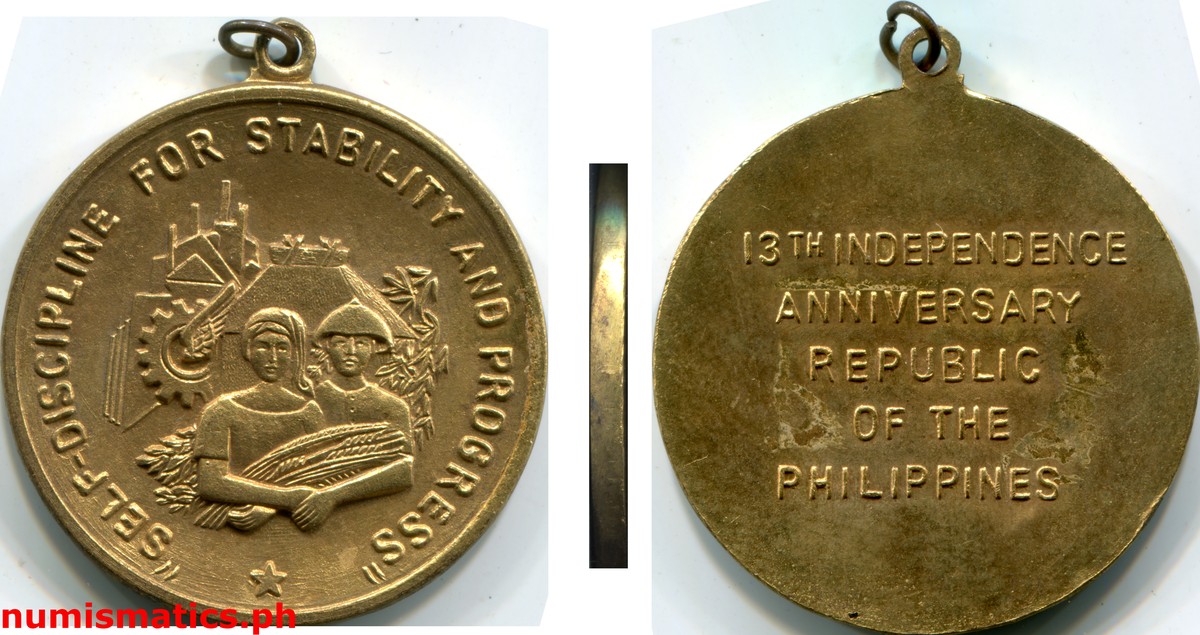 13th Independence Anniversary Republic of the Philippines Medal