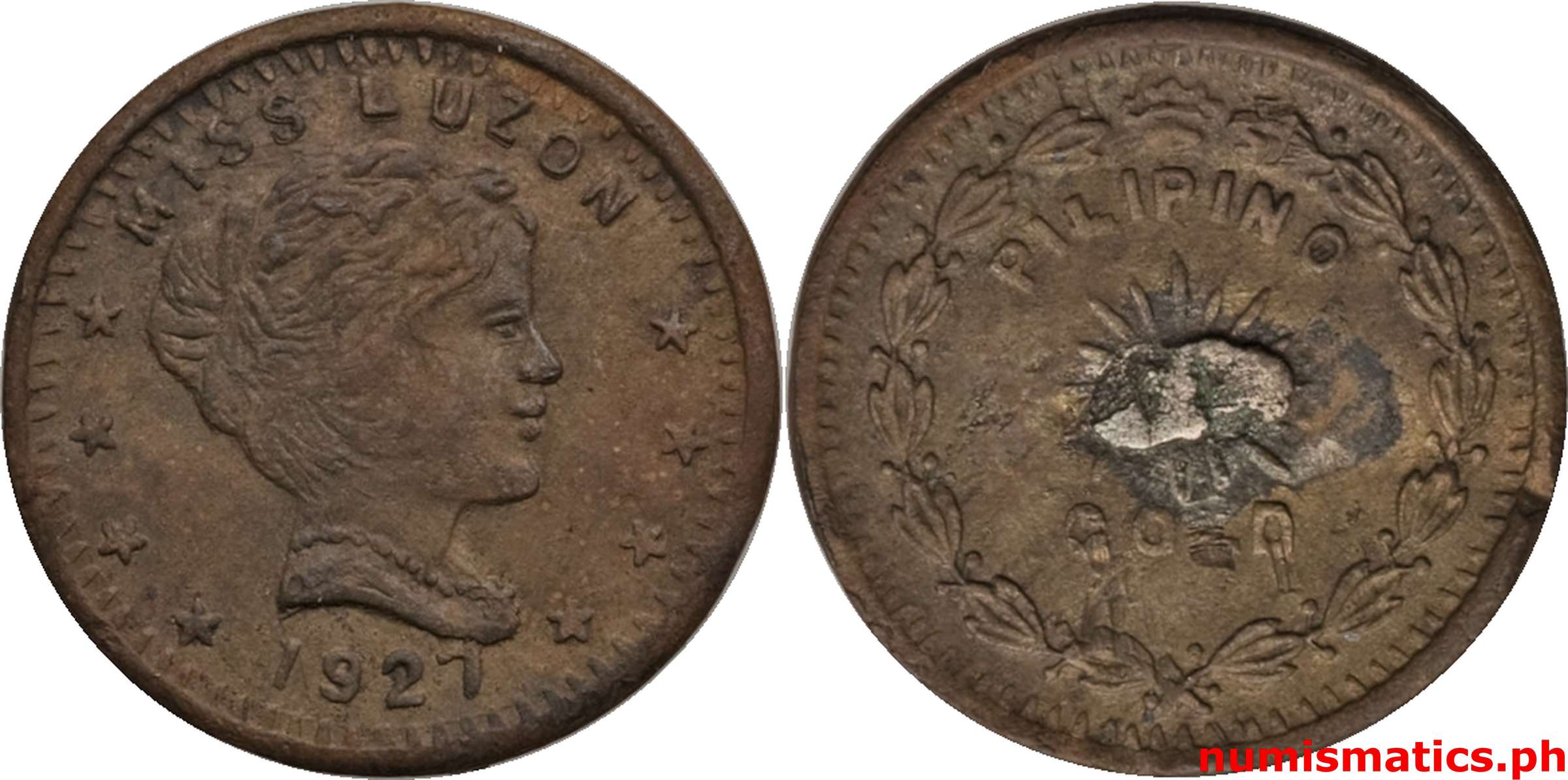 1927 Miss Luzon Pilipino Gold Souvenir Medal