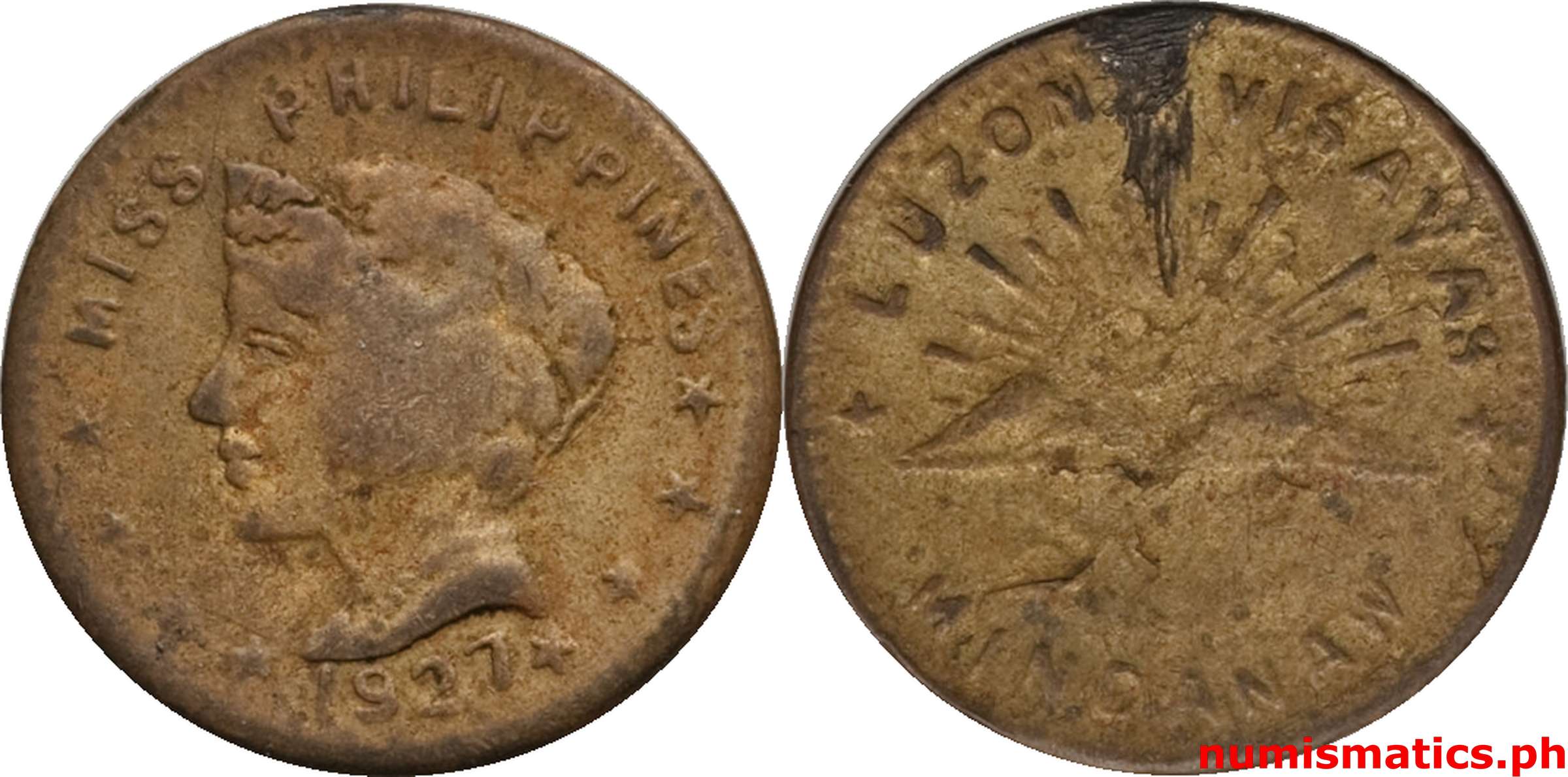 1927 Miss Philippines Souvenir Medal Left Orientation