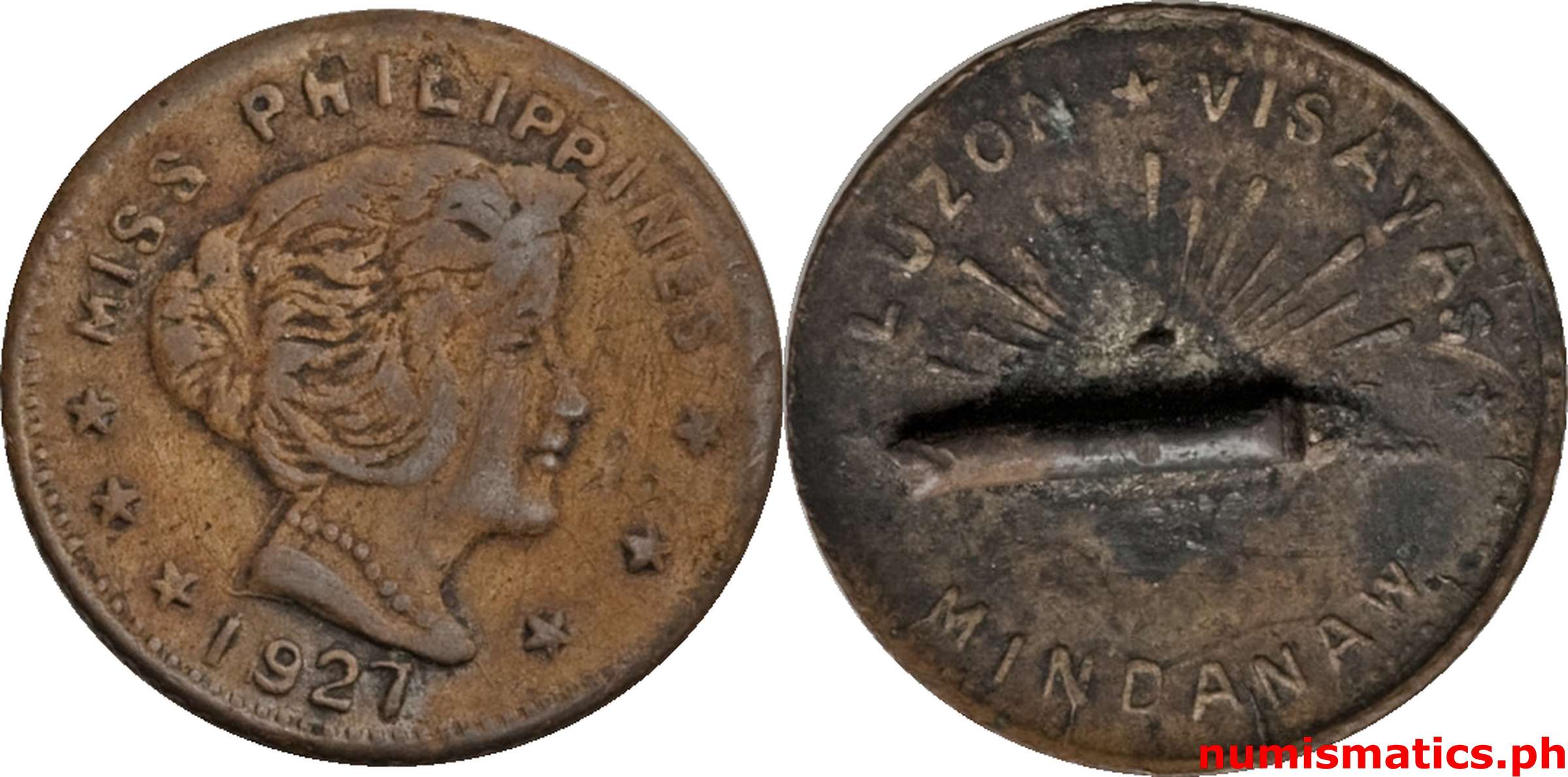1927 Miss Philippines Souvenir Medal Right Orientation
