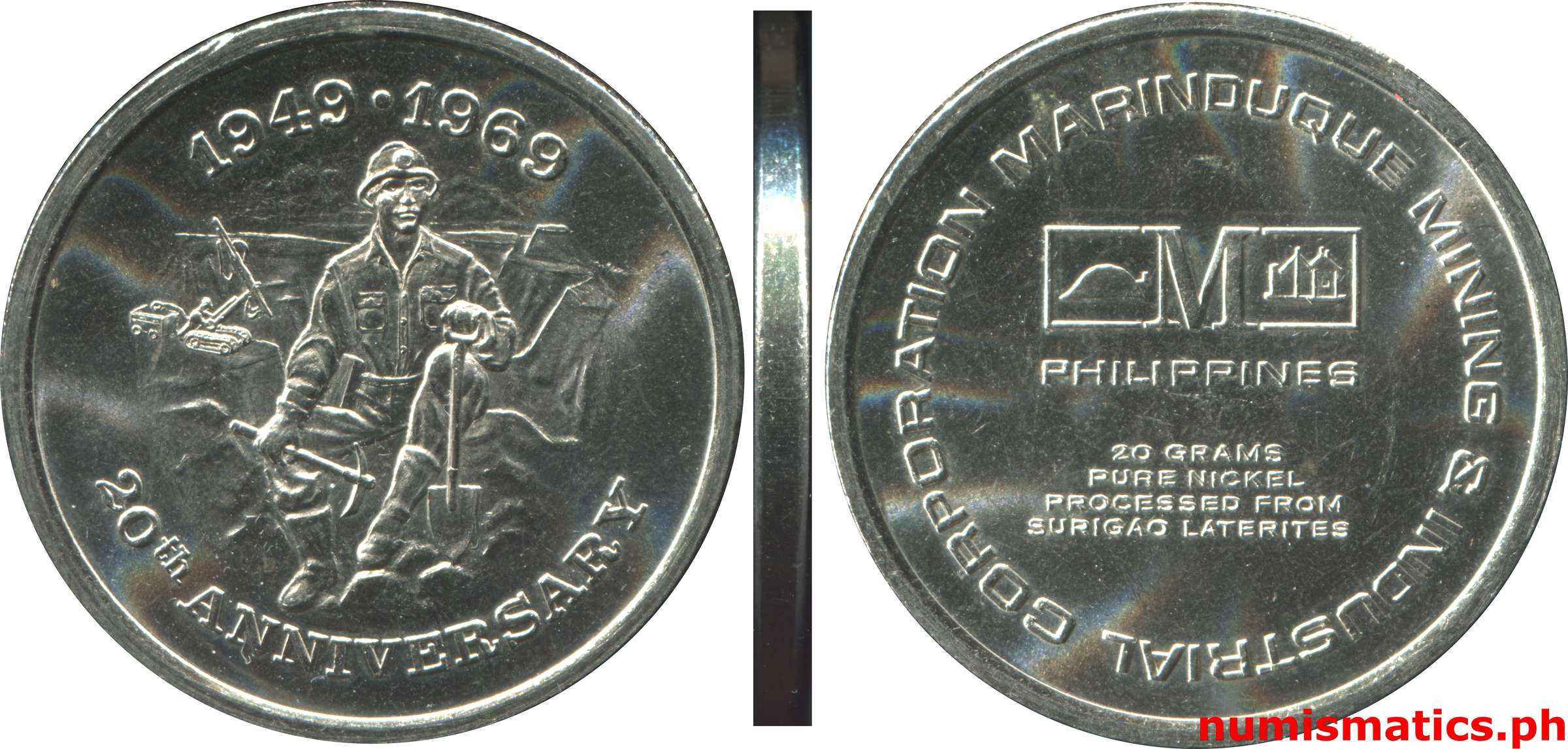 1969 20th Anniversary Marinduque Mining and Industrial Corporation Medal