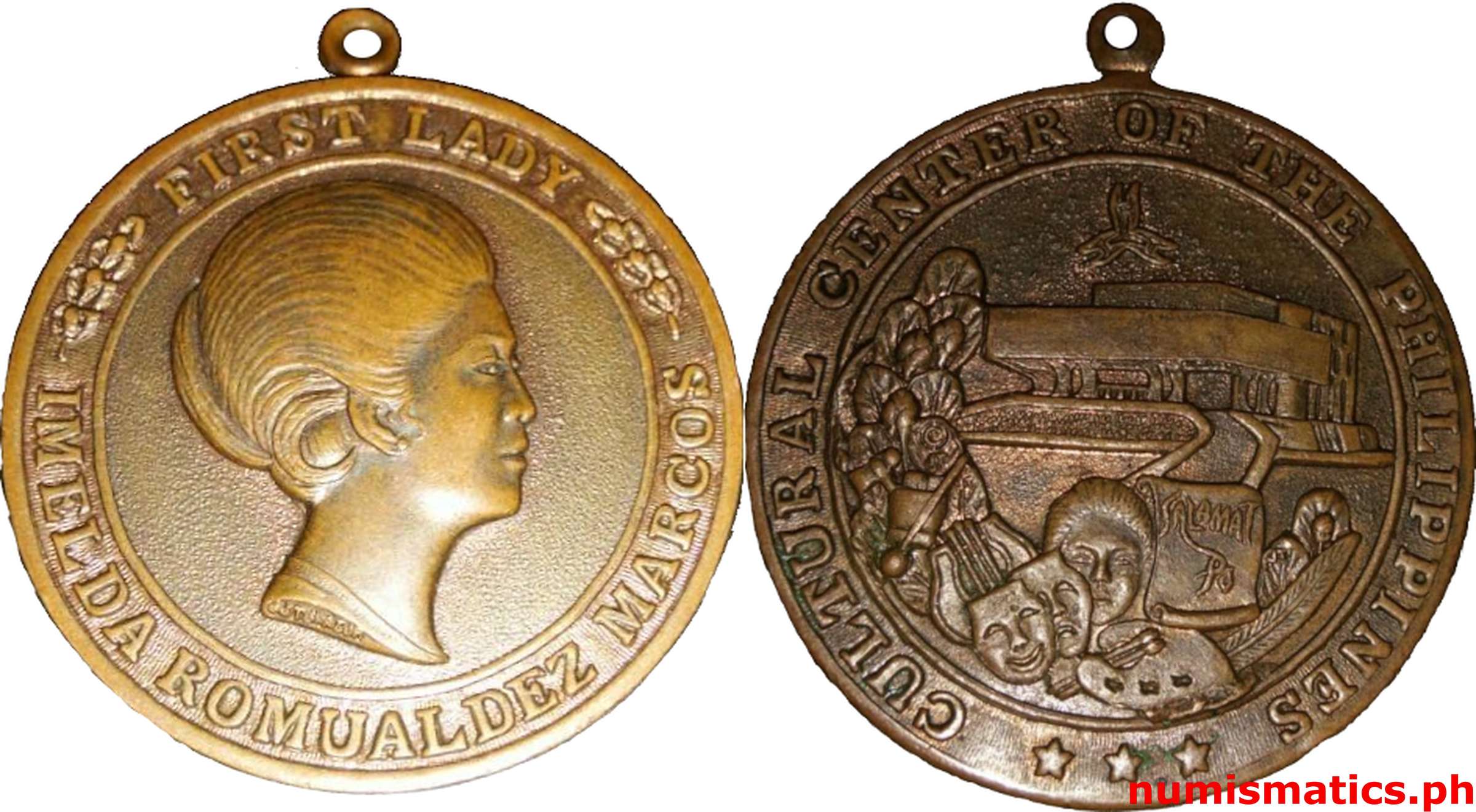 (1969) Imelda Romualdez Marcos - Cultural Center of the Philippines Inauguration Medal Bronze