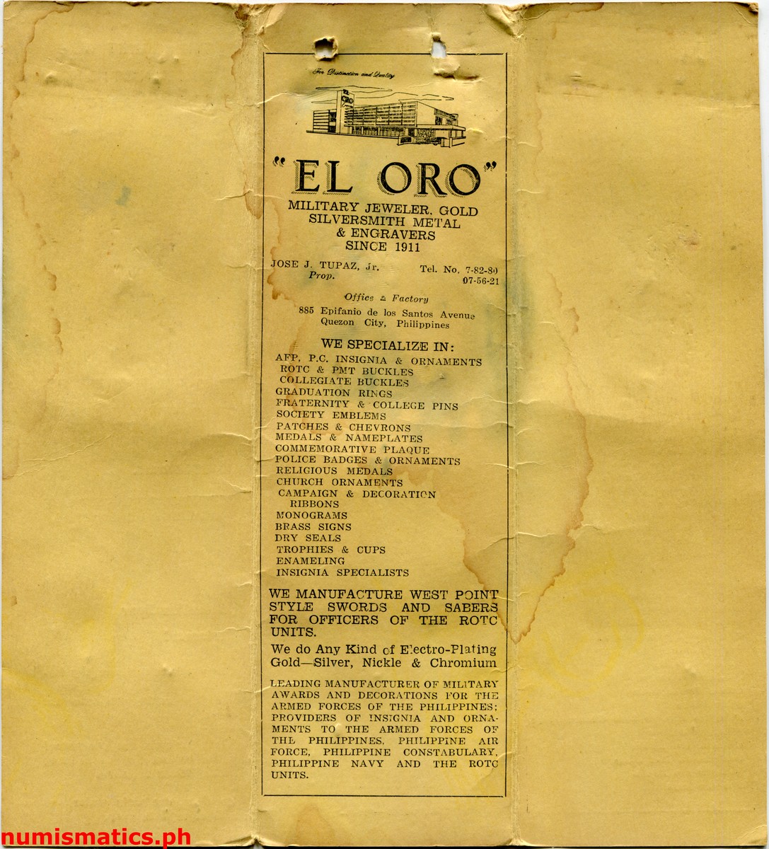 1963 First Philippine Republic Independence Day Medal Literature 2