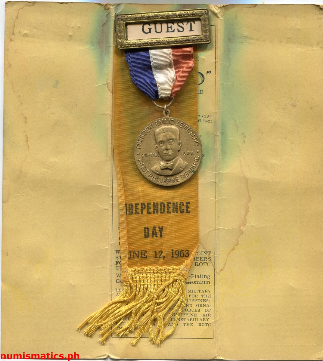 1963 First Philippine Republic Independence Day Medal Packaging