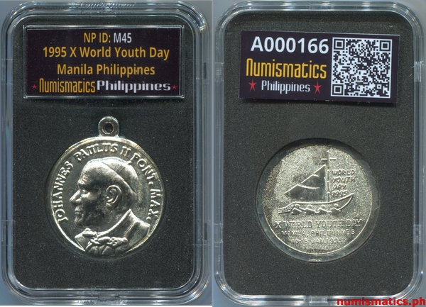 1995 X World Youth Day Manila Philippines Medal A000166 Slab