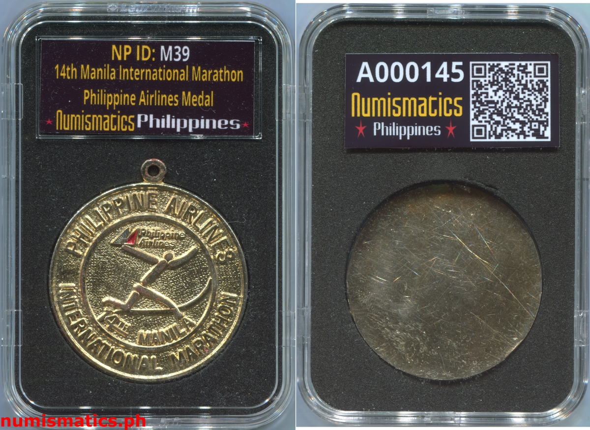 14th Manila International Marathon Philippine Airlines Medal A000145 Slab