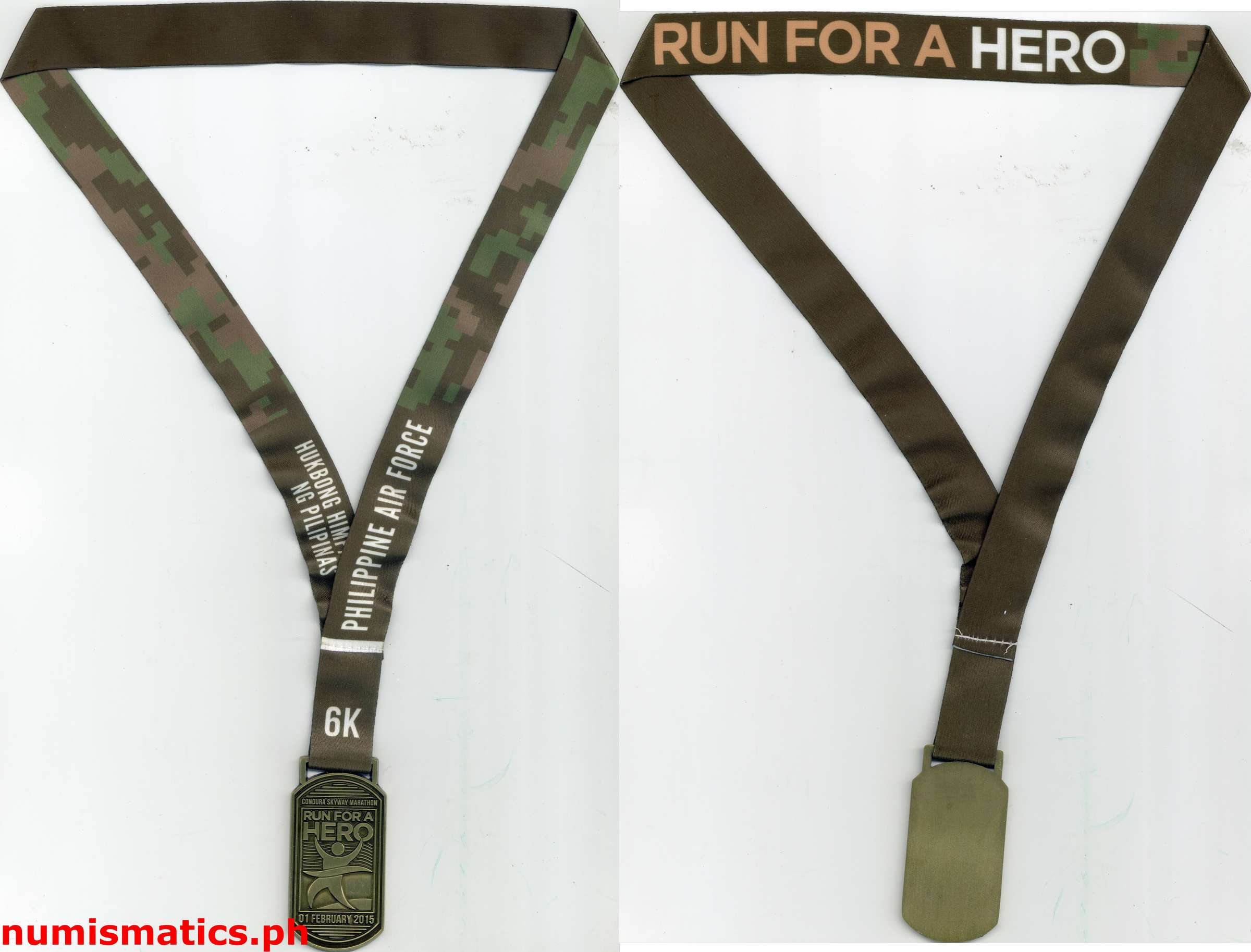 2015 Condura Skyway Marathon Run for a Hero 6K Finisher Medal Ribbon 1