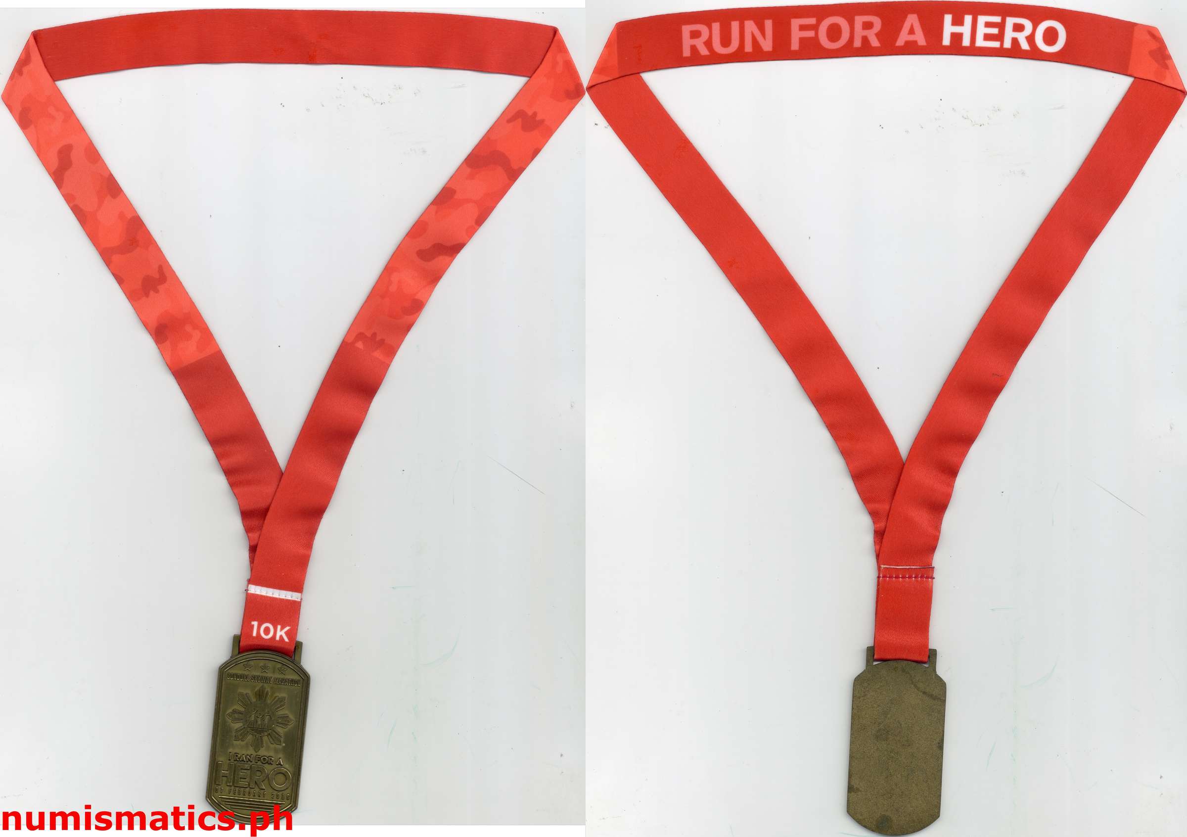 2016 Condura Skyway Marathon Run for a Hero 10K Finisher Medal Ribbon