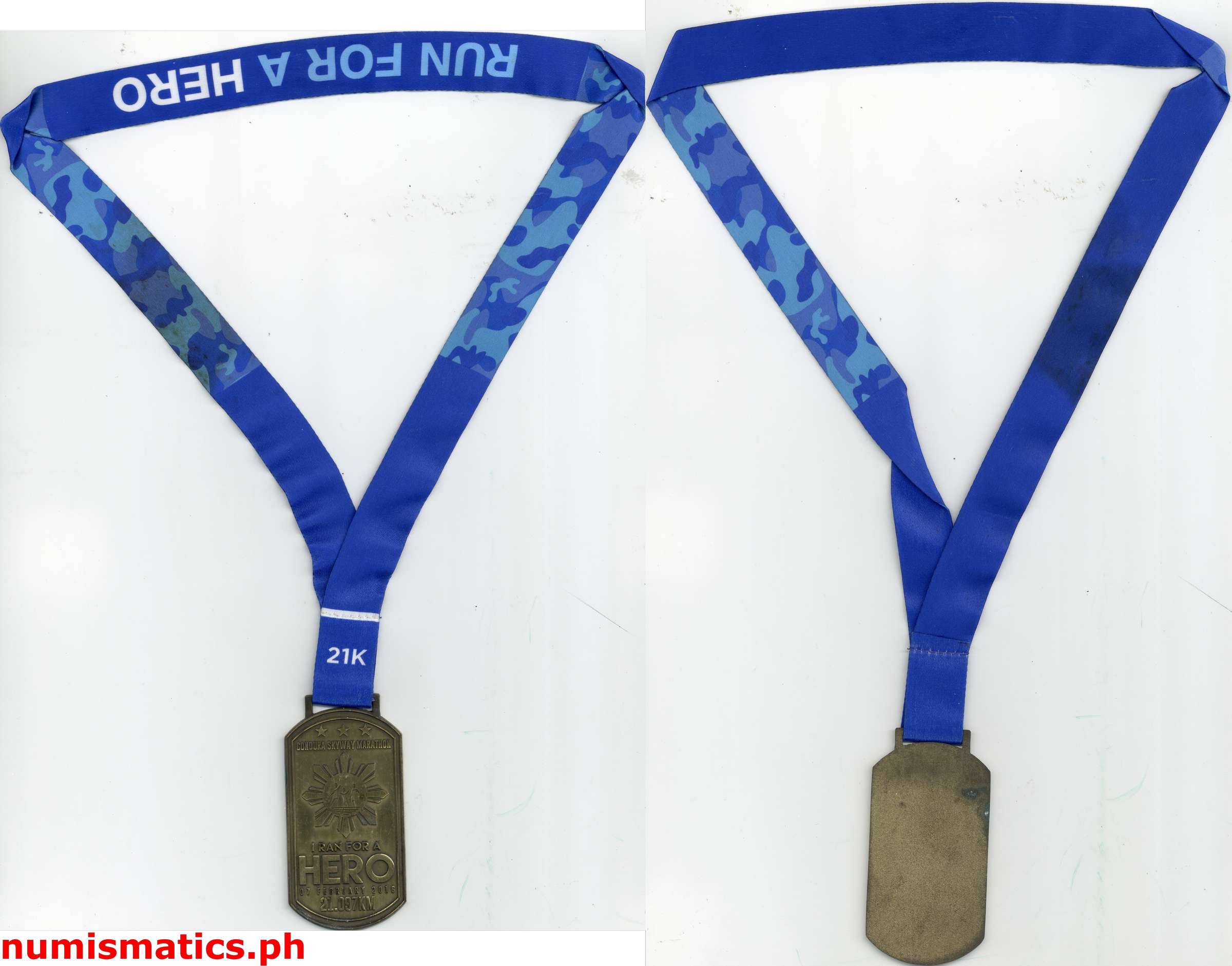 2016 Condura Skyway Marathon Run for a Hero 21K Finisher Medal Ribbon