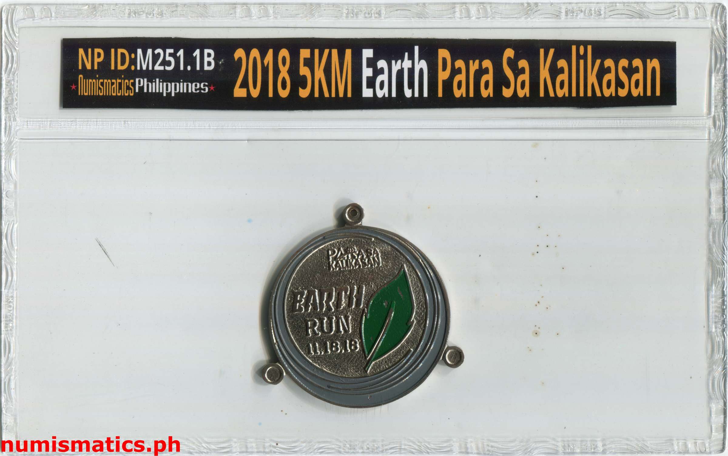 2018 Para Sa Kalikasan 5Km Finisher Medal A000325 Slab Obverse