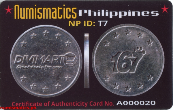 Divimart Arcade Gaming Token A000020 COA Card Obverse