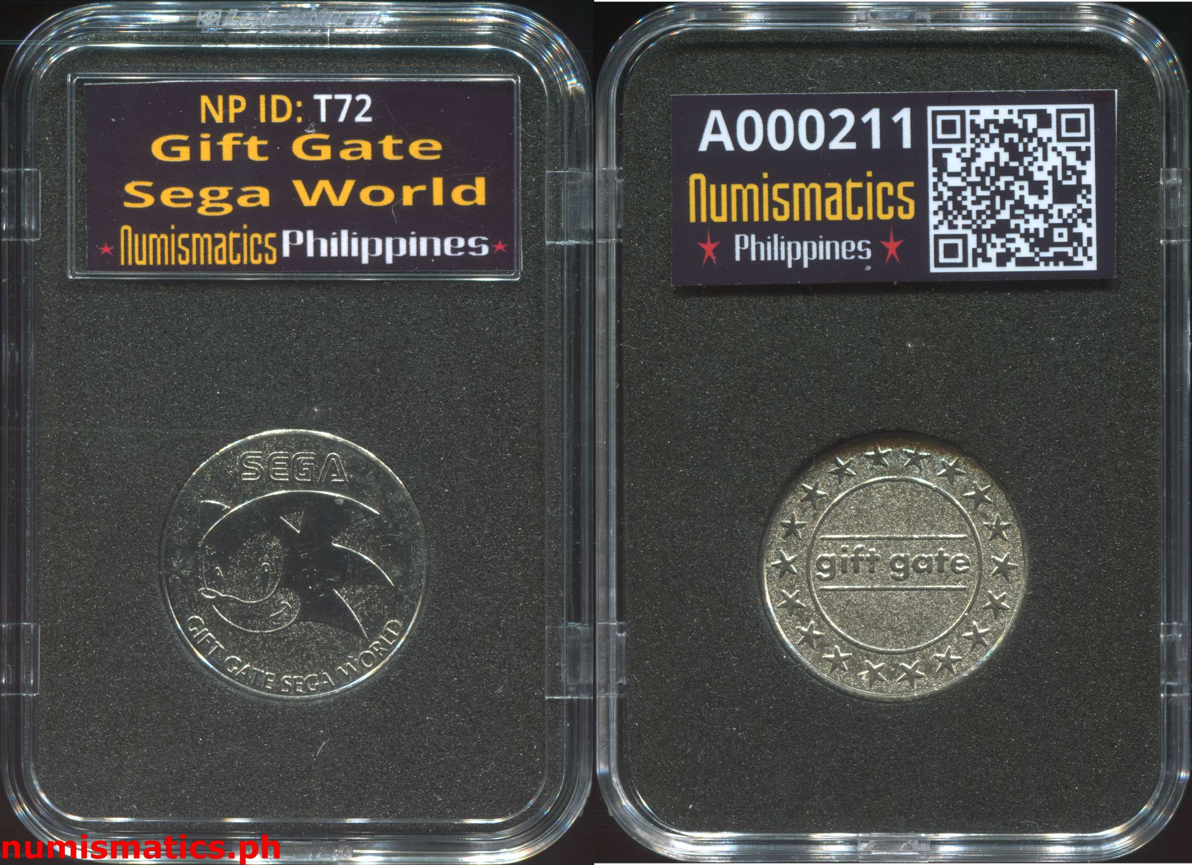 Gift Gate Sega World Token A000211 Slab