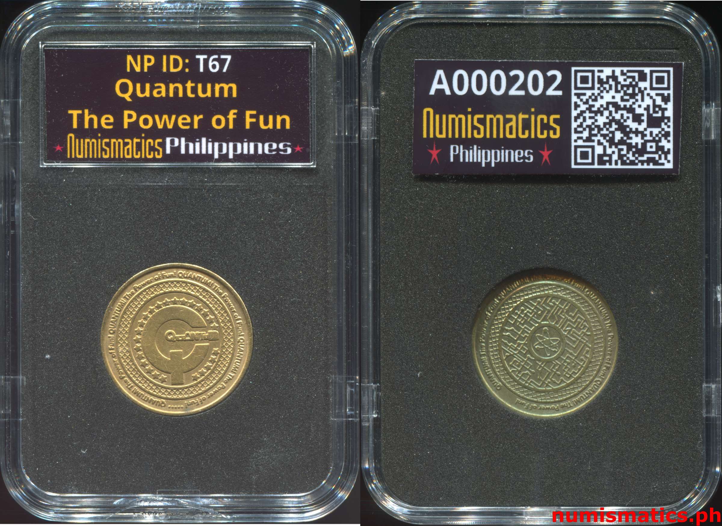 Quantum The Power of Fun Arcade Gaming Token A000202 Slab