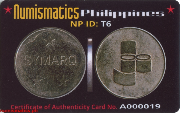 Symarq Arcade Gaming Token A000019 COA Card Obverse