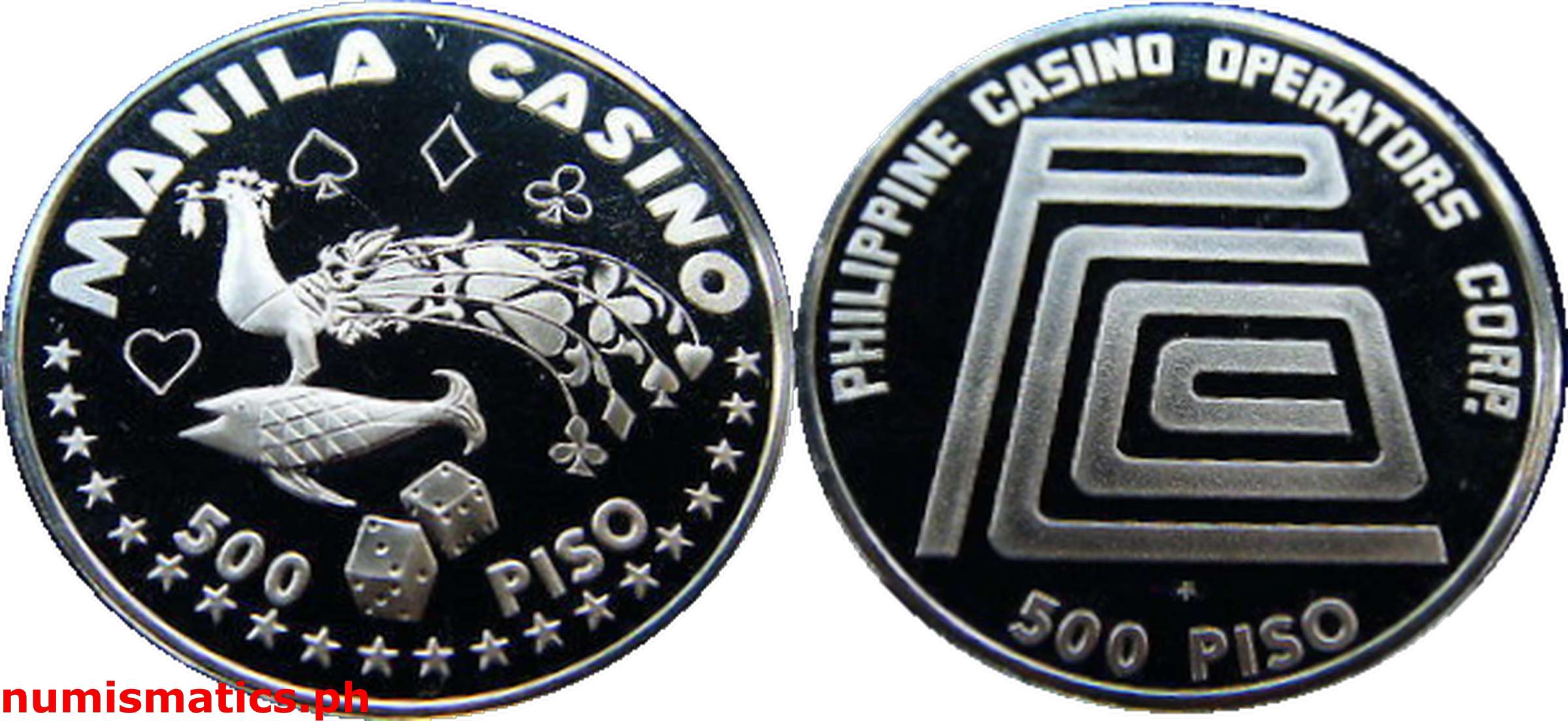 1980's 500 Pesos Proof Manila Casino Token