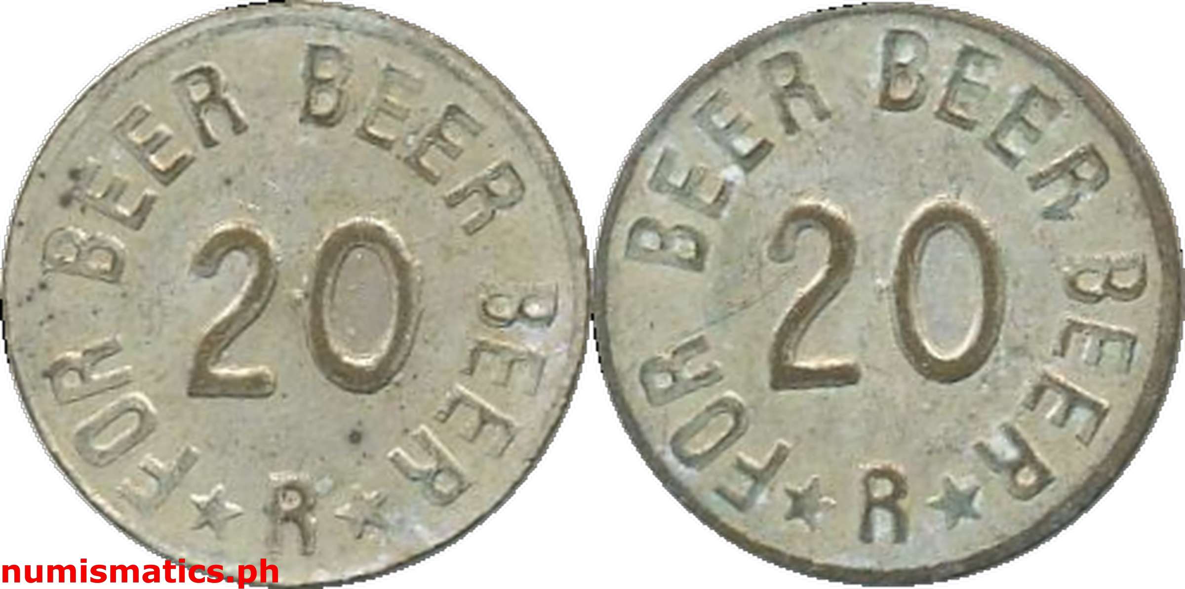 1960's 20 Centavos For Beer Aluminum Token