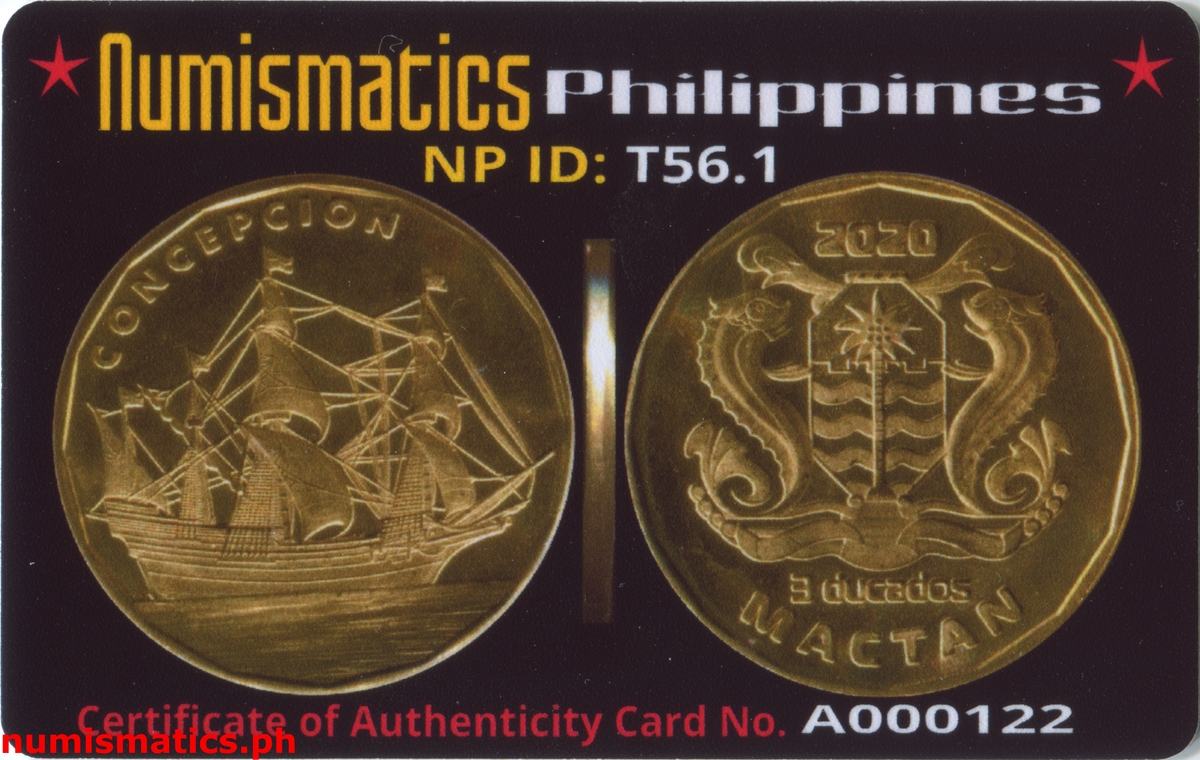 2020 3 Ducados Mactan Concepcion Fantasy Token A000122 COA Card Obverse