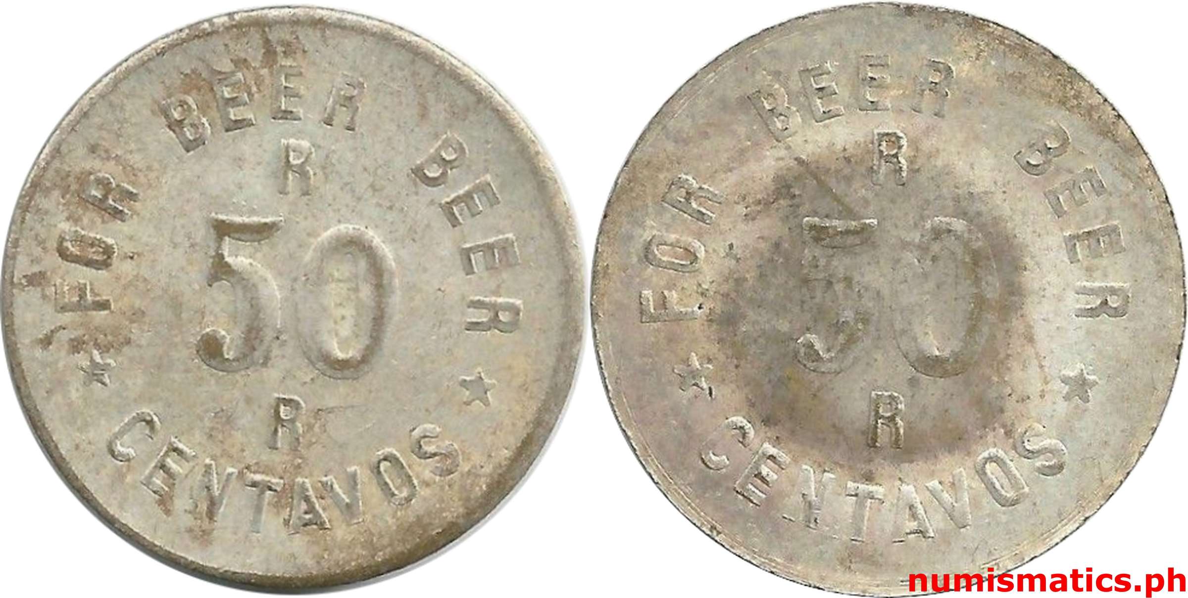 1960's5 0 Centavos For Beer Token