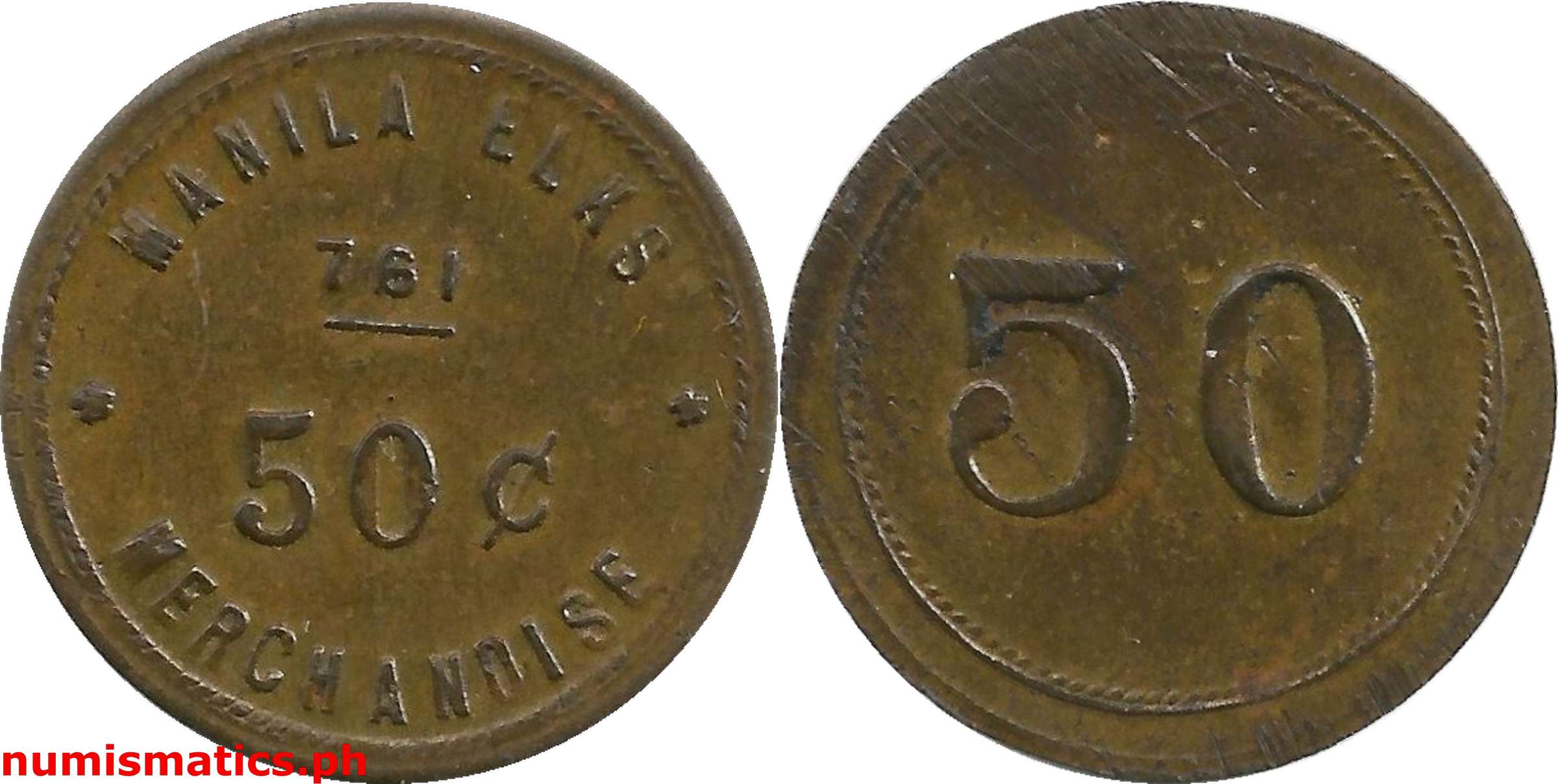 50 Centavos Manila Elks Lodge 761 Token