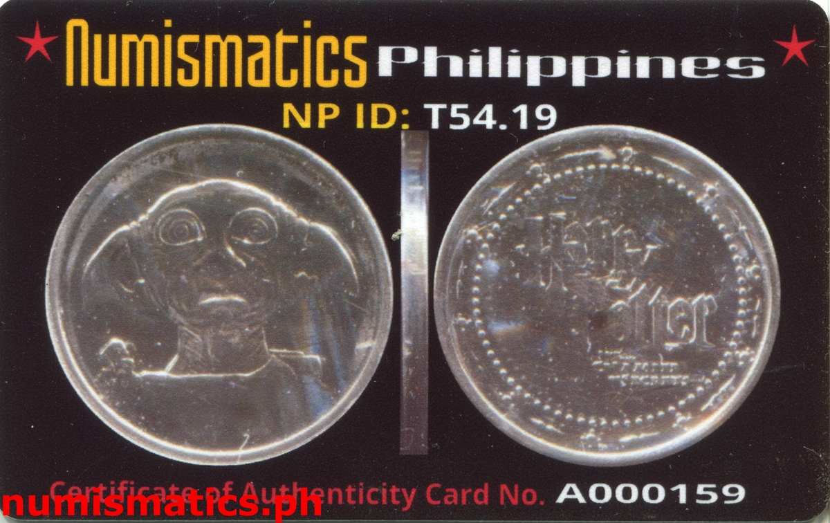 2002 Dobby Harry Potter and the Chamber of Secrets Gringotts Token A000159 COA Card Obverse