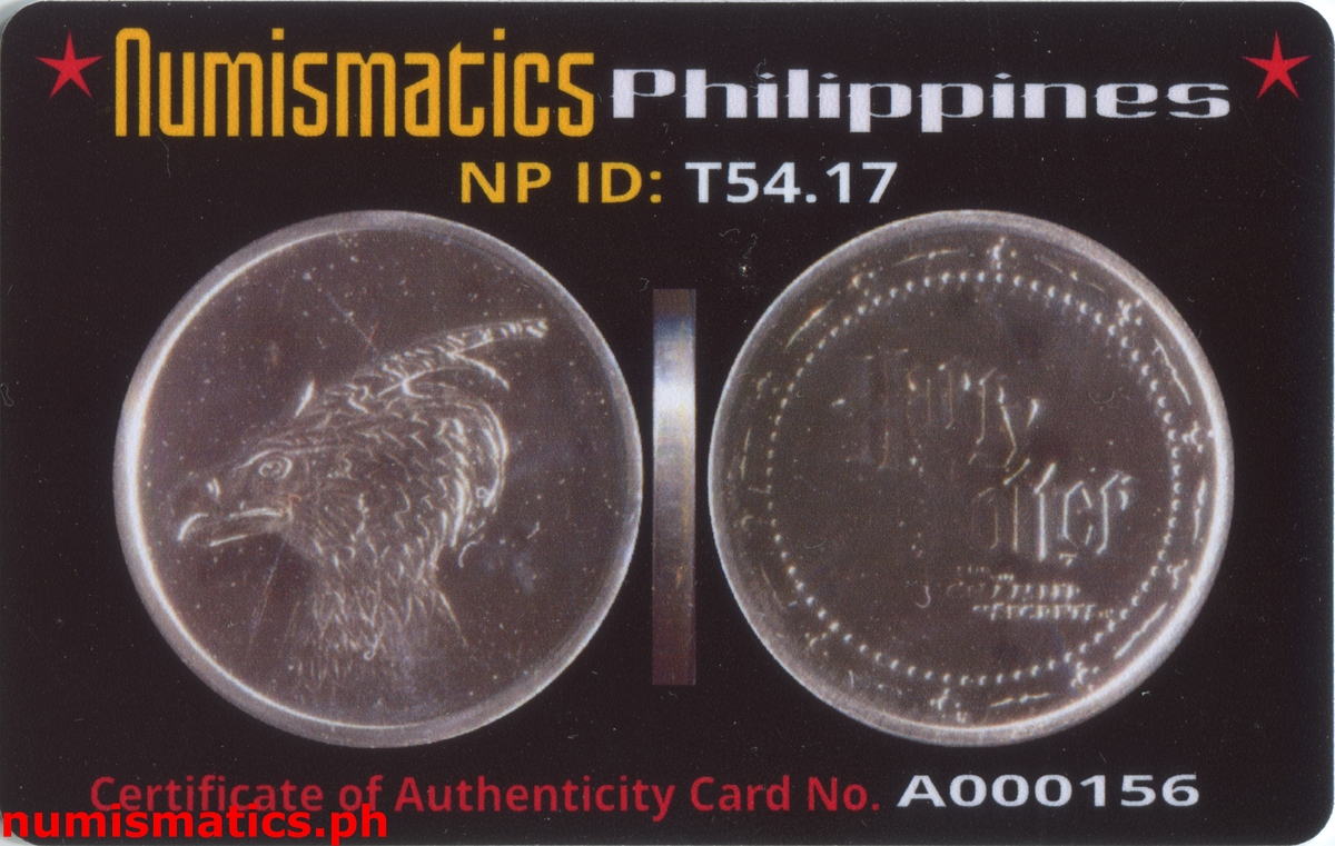 2002 Fawkes Harry Potter and the Chamber of Secrets Gringotts Token A000156 COA Card Obverse