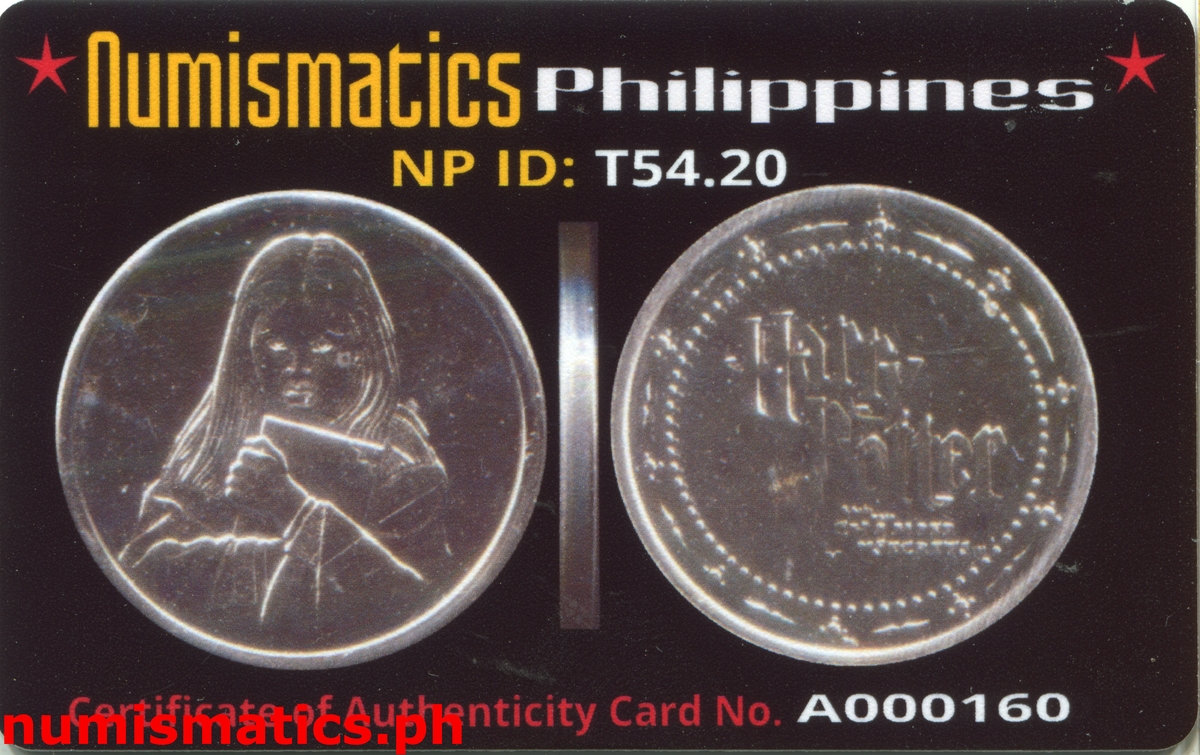 2002 Ginny Weasley Harry Potter and the Chamber of Secrets Gringotts Token A000160 COA Card Obverse