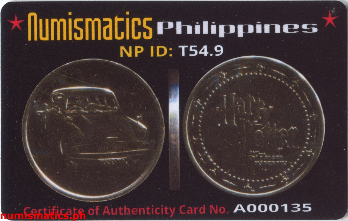 2002 Harry and Ron Harry Potter and the Chamber of Secrets Gringotts Token A000135 COA Card Obverse