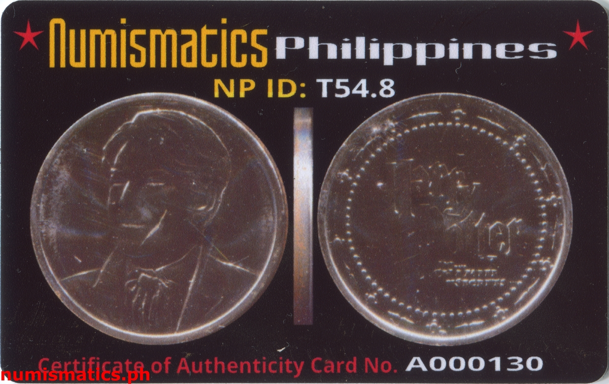 2002 Professor Gilderoy Lockhart Harry Potter and the Chamber of Secrets Gringotts Token A000130 COA Card Obverse