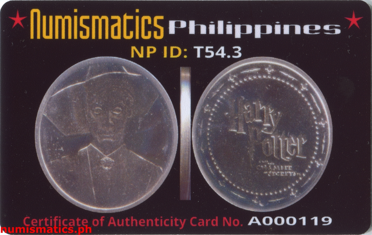 2002 Professor McGonagall Harry Potter and the Chamber of Secrets Gringotts Token A000119 COA Card Obverse