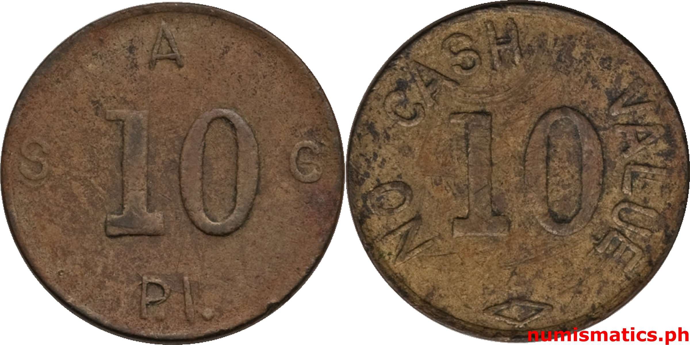 1930’s 10 Centavos SAC P.I. Token