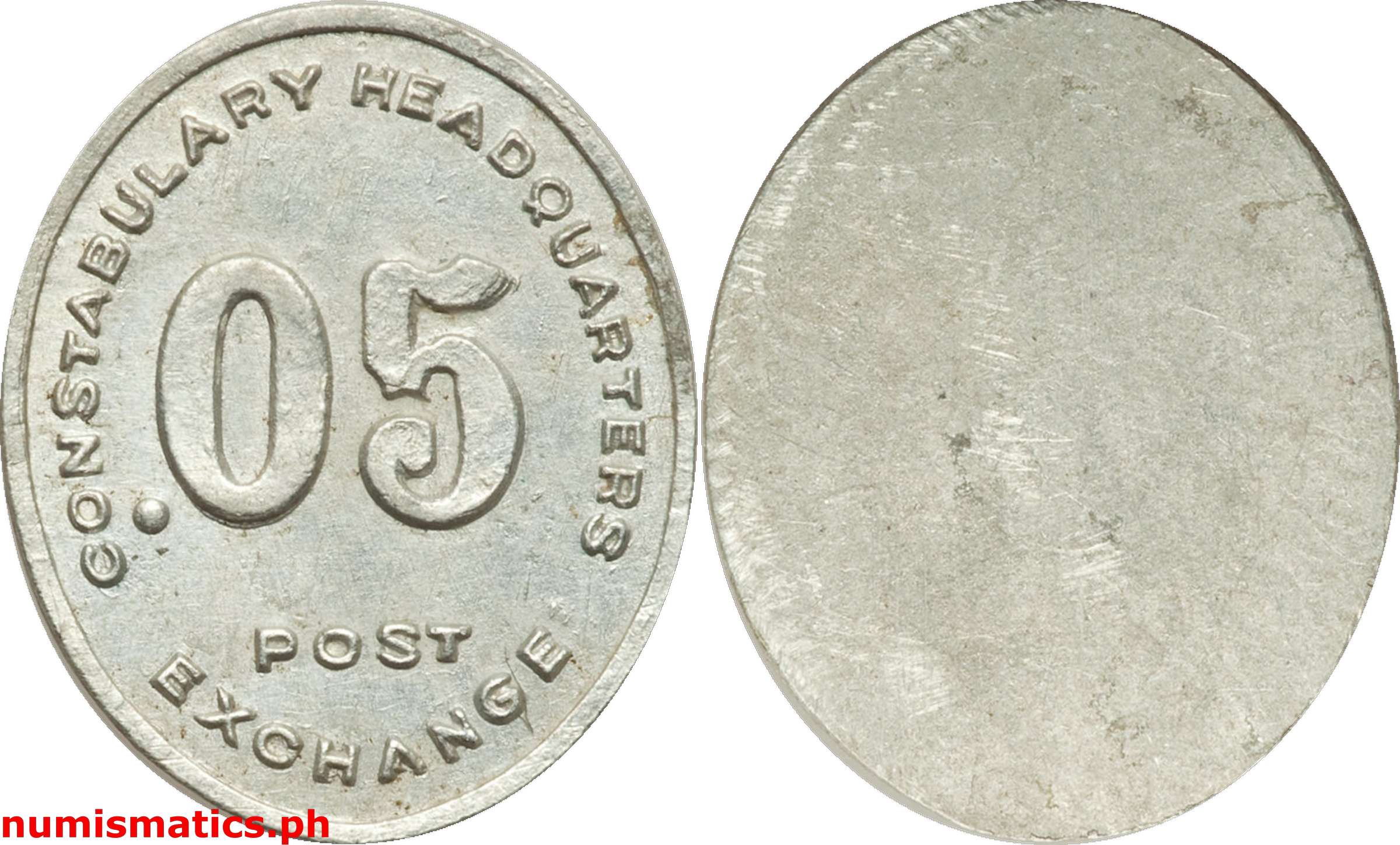 5 Centavos Headquarters Late 1920’s Constabulary Post Exchange Military Token