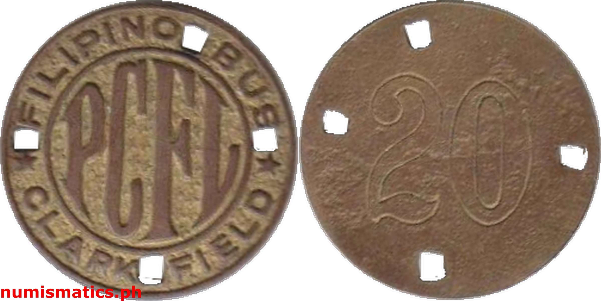 Mid 1950's Clark Field Filipino Bus Token